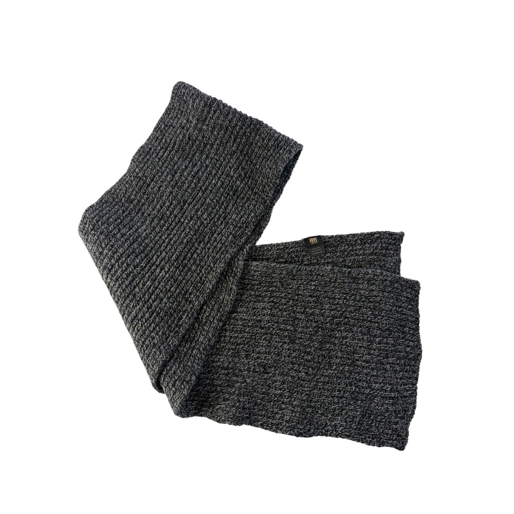 Frye Scarf Wool Cashmere Blend Knit Charcoal Grey Winter Outdoor Italy